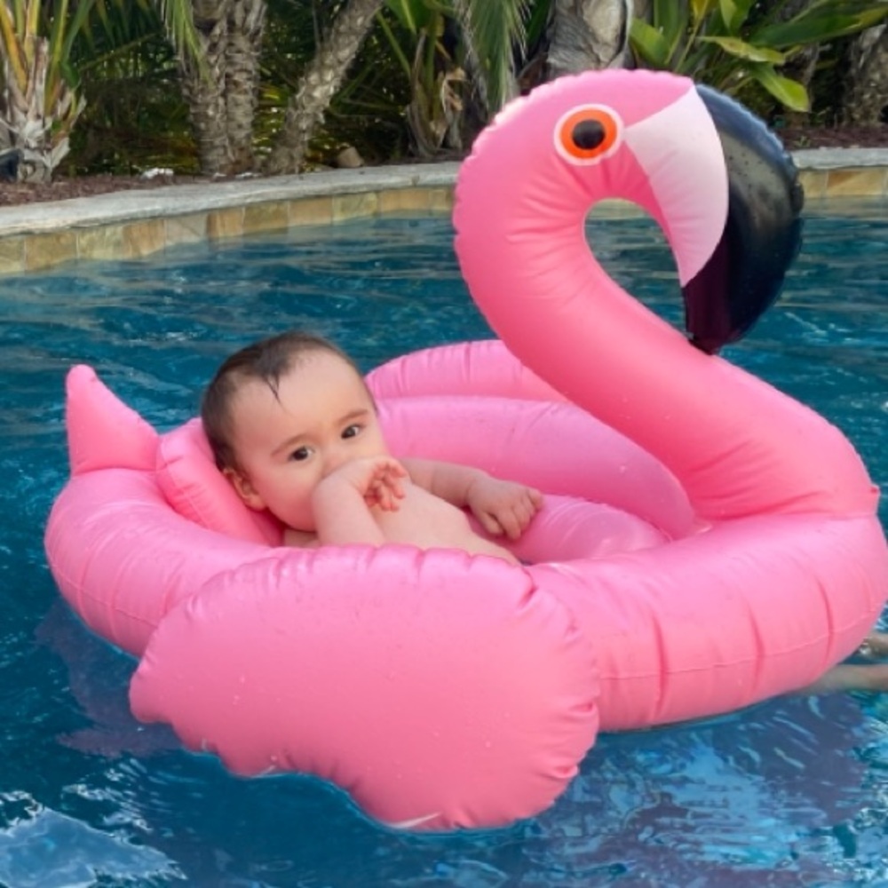 Flamingo Baby Float w/Sunshade Canopy - Picture 8 of 9